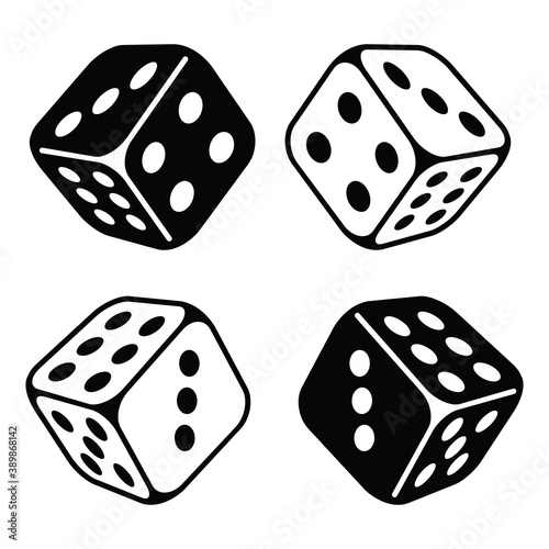 Pair of dice to gamble  icon, gambling icon for casino apps and websites, vector illustration