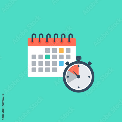 
Planning and organization of time represented via calendar and clock
