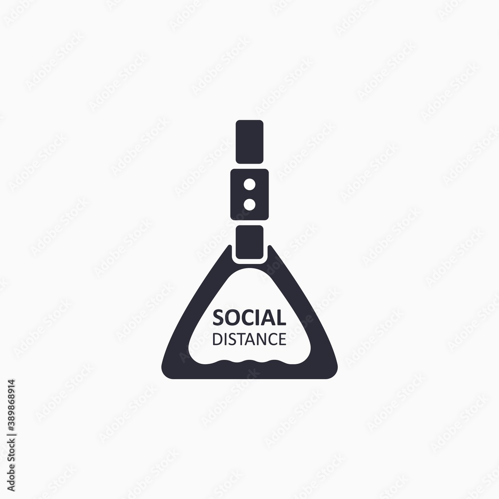 Social distance. Handrail in public transport. Spacing between the handles. Vector isolated Social distance. Handrail in public transport. Spacing between the handles. Vector isolated