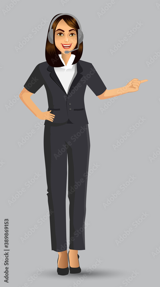female call center avatar, woman wearing headsets of client services and communication, vector illustration. female call center avatar, woman wearing headsets of client services and communication, vector illustration.