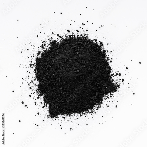 фотографія activated carbon on a white acrylic background