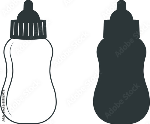 Baby Bottle, Baby Bottle icon, Baby Bottle SVG, Baby Bottle clipart, Baby Bottle vector, Baby milk bottle icon in modern silhouette style design