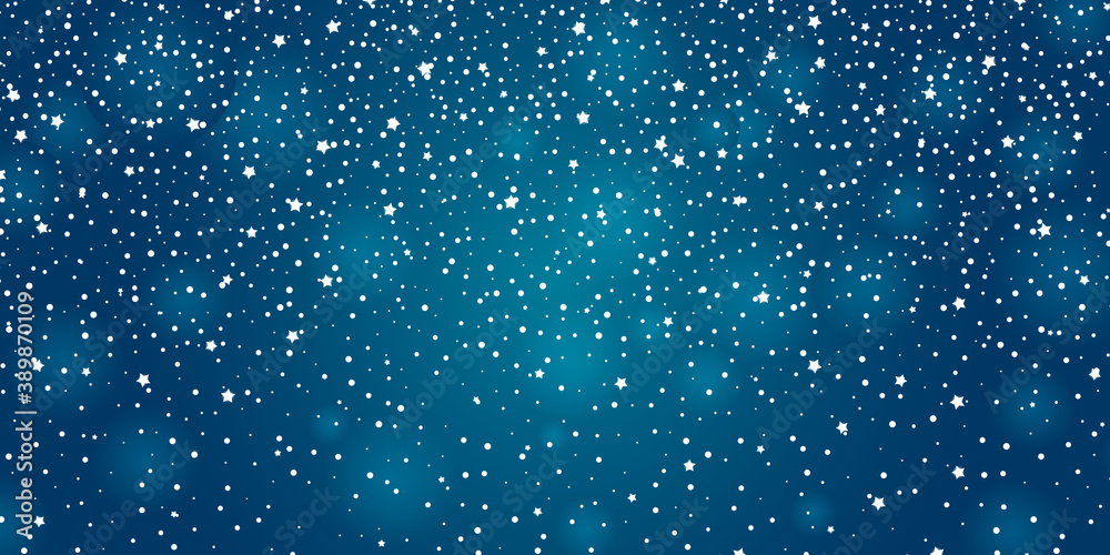 Winter background with snow on blue. Vector illustration