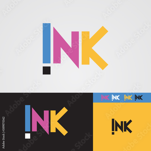 Letter INK CMYK vector design illustration