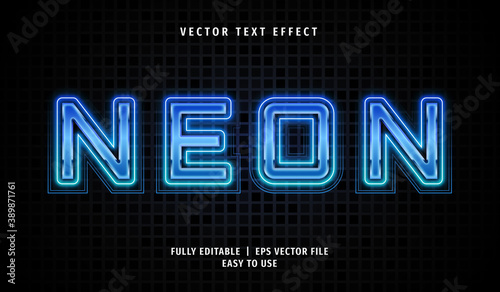 3D Neon Text effect, Editable Text Style