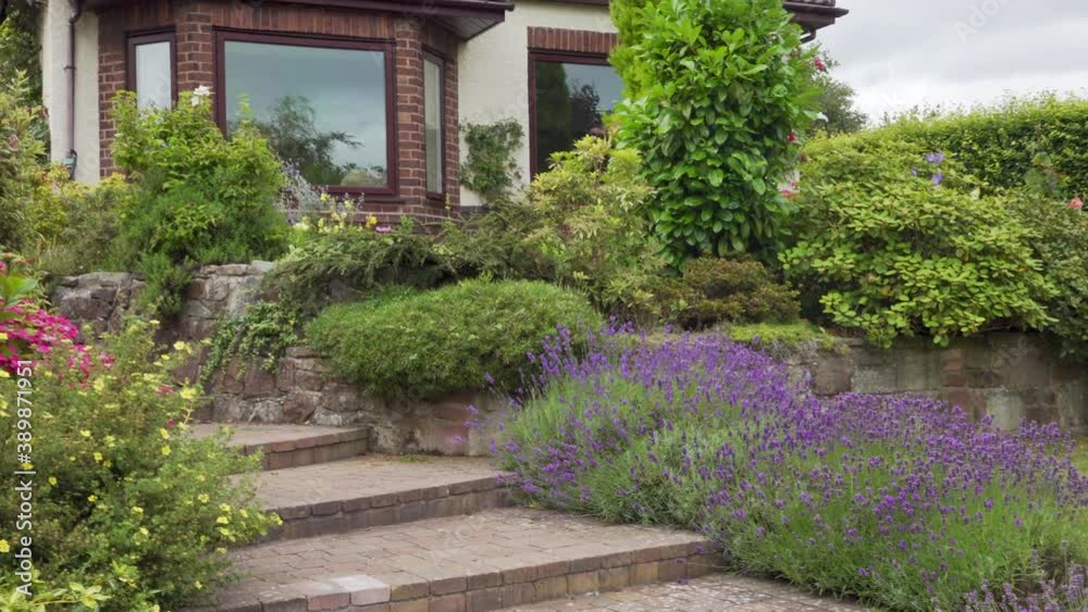 Bungalow front garden in England