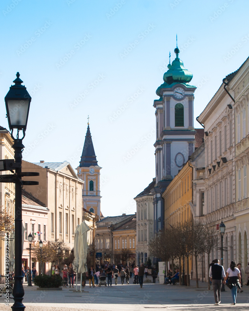 Fototapeta premium walking street in Székesfehérvar, Hungary