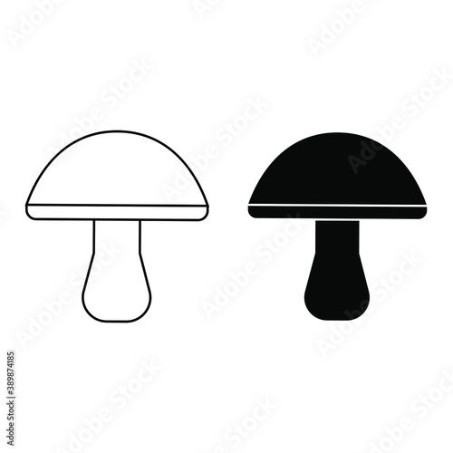Mushrooms vector icon set. fungus illustration sign collection. food symbol.