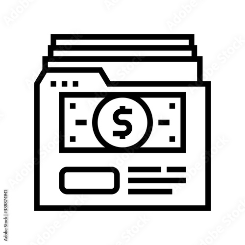 investment archive folder line icon vector. investment archive folder sign. isolated contour symbol black illustration