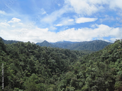 Hiking in the jungles and mountain landscapes around Banos and Mindo in Ecuador, South America