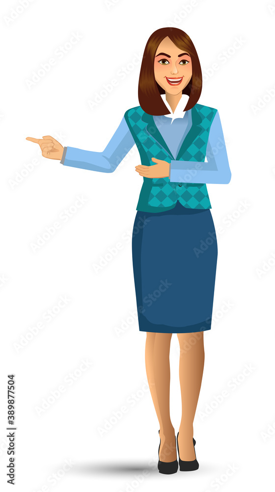 Teacher or lecturer in presentation poses, vector illustration Teacher or lecturer in presentation poses, vector illustration