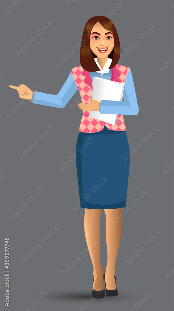 Teacher or lecturer in presentation poses, vector illustration Teacher or lecturer in presentation poses, vector illustration