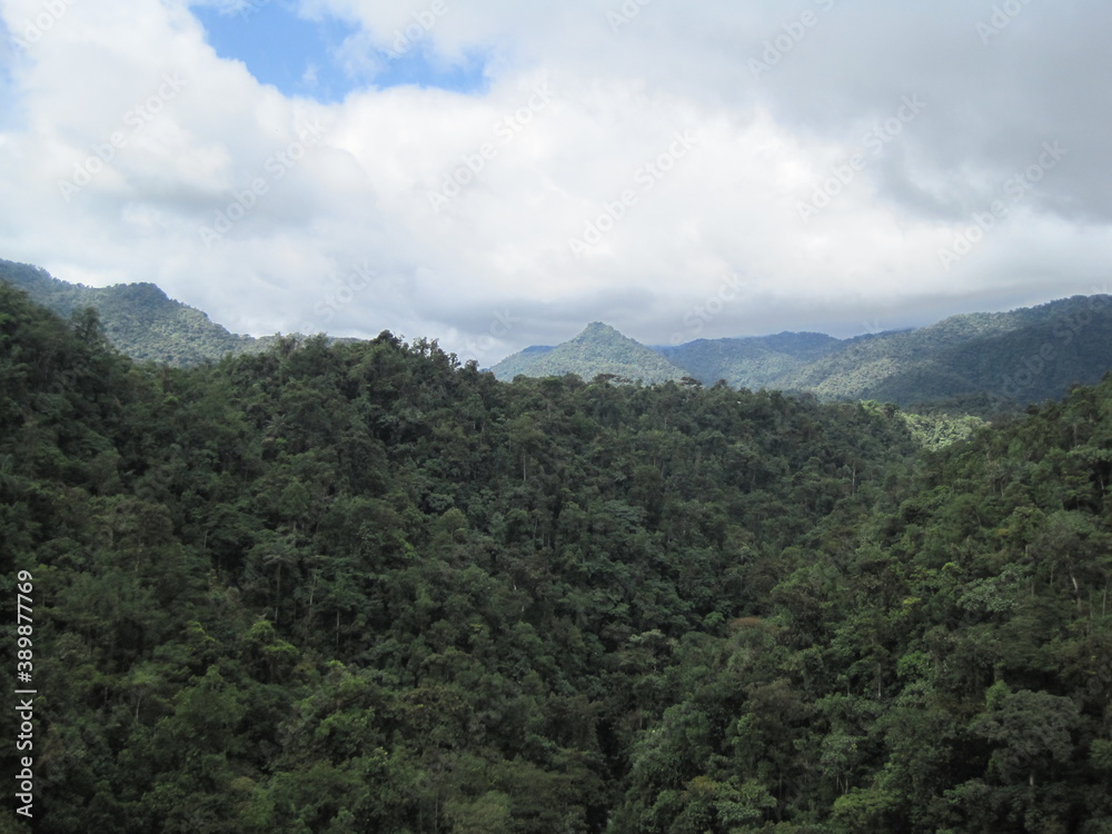 The jungle and mountain landscapes around Banos and Mindos Cloud forests of Ecuador, South America The jungle and mountain landscapes around Banos and Mindos Cloud forests of Ecuador, South America