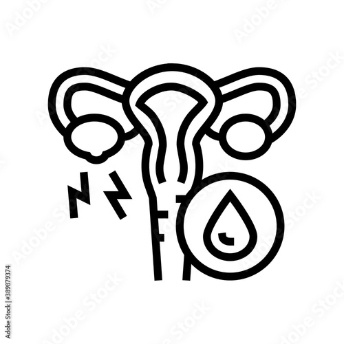 ovarian bleeding line icon vector. ovarian bleeding sign. isolated contour symbol black illustration