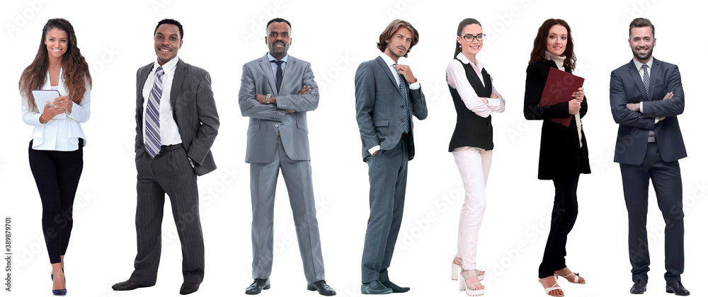 group of successful business people standing in a row. Stock Foto