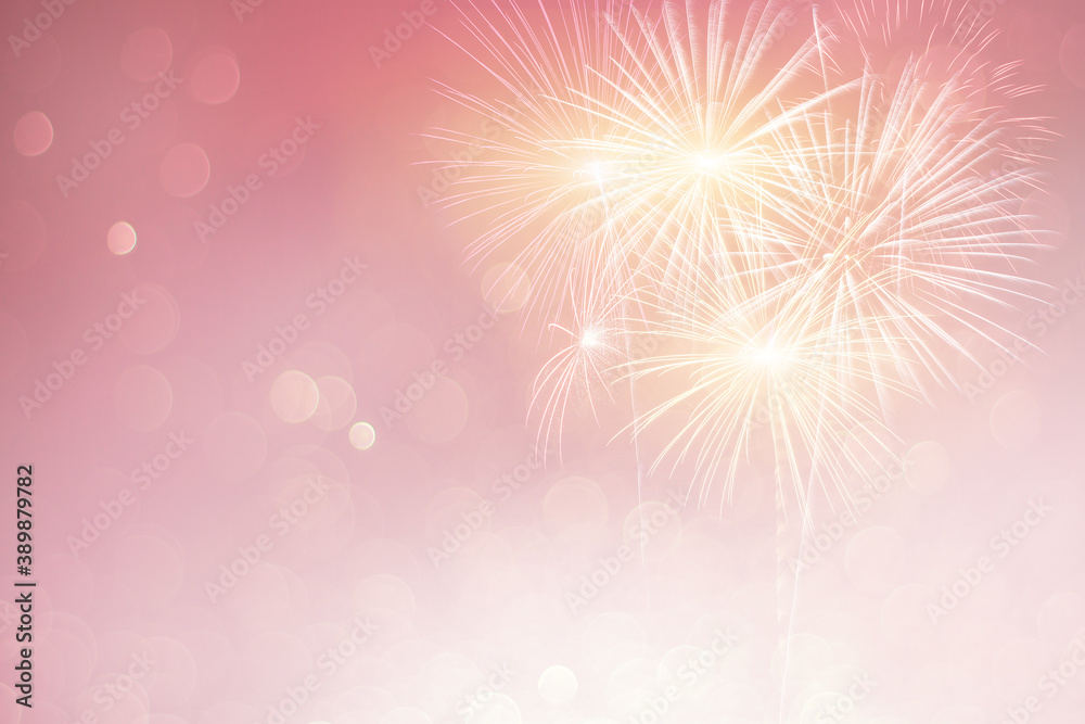 Abstract bokeh and fireworks background for new year 2021, new year decoration for background Abstract bokeh and fireworks background for new year 2021, new year decoration for background
