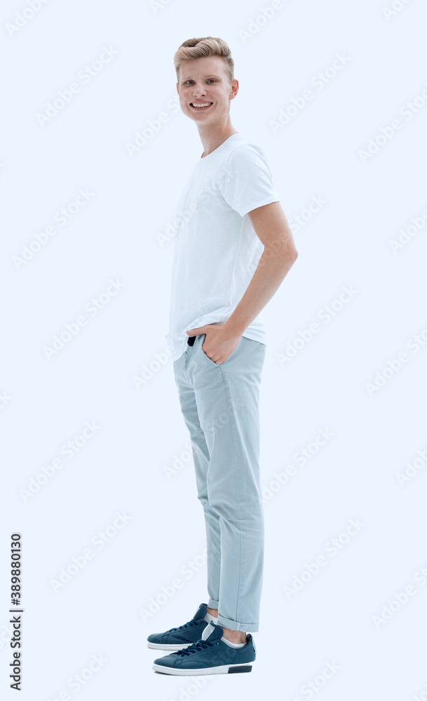 side view. confident casual guy looking ahead side view. confident casual guy looking ahead