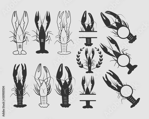Crawfish printable vector illustration