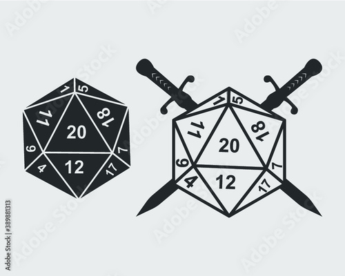 D20 dungeons symbol vector illustration