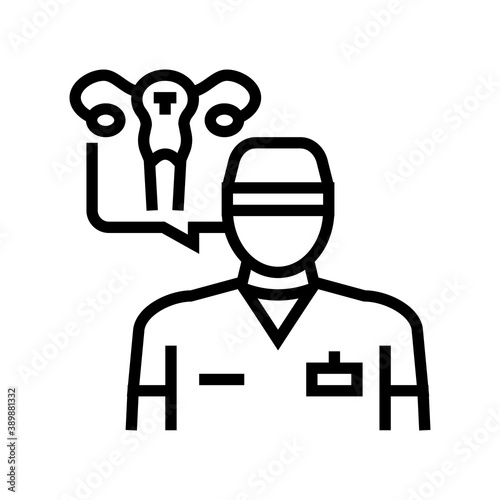 gynecolog doctor line icon vector. gynecolog doctor sign. isolated contour symbol black illustration