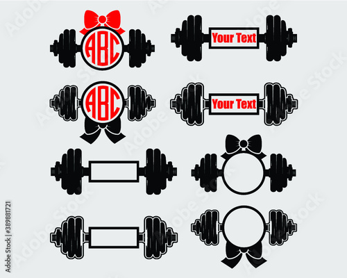 Barbell Dumbbell Gym Fitness clip art, Gym Sign Symbol Icon Vector Illustration