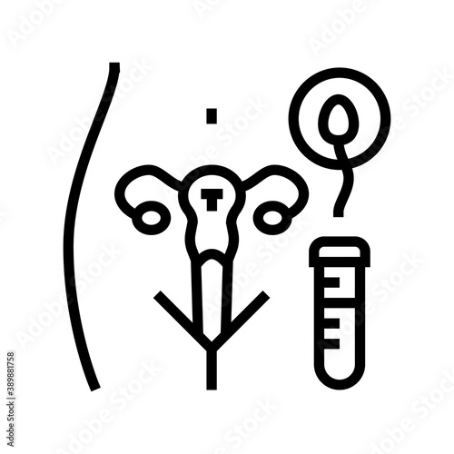 artificial insemination line icon vector. artificial insemination sign. isolated contour symbol black illustration