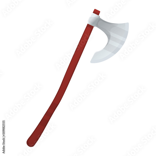 Medieval war type of weapon hatchet, concept icon axe old cold weapon flat vector illustration, isolated on white. Cartoon equipment of murder.