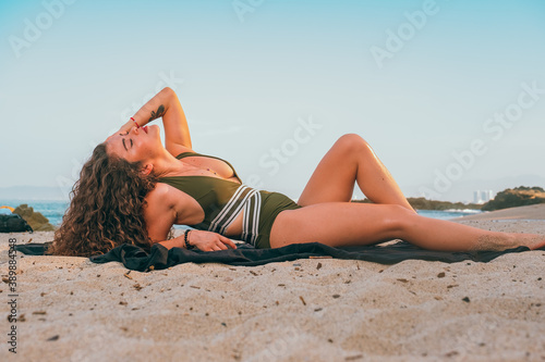 woman relaxing on the beach