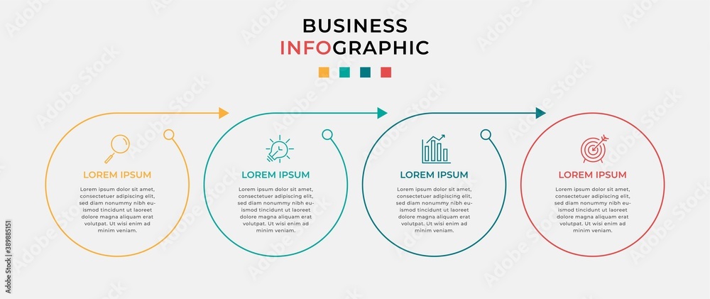 Vector Infographic design template with icons and 4 four options or ...