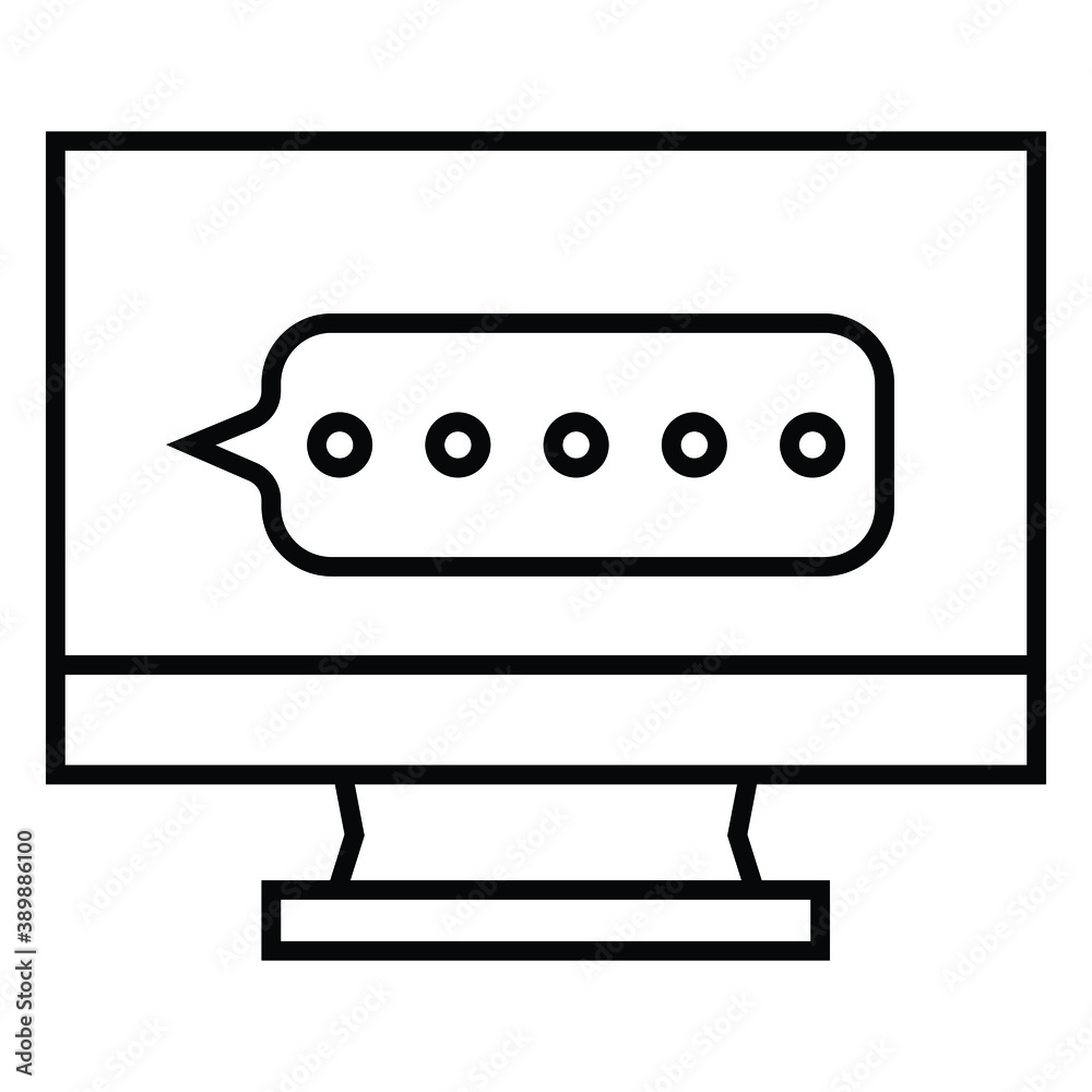 Monitor chat icon vector illustration Monitor chat icon vector illustration