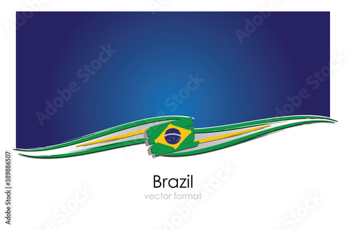 Brazil Flag with colored hand drawn lines in Vector Format