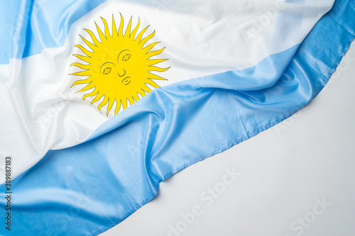 Foto Photo of waving flag of Argentina lying on surface