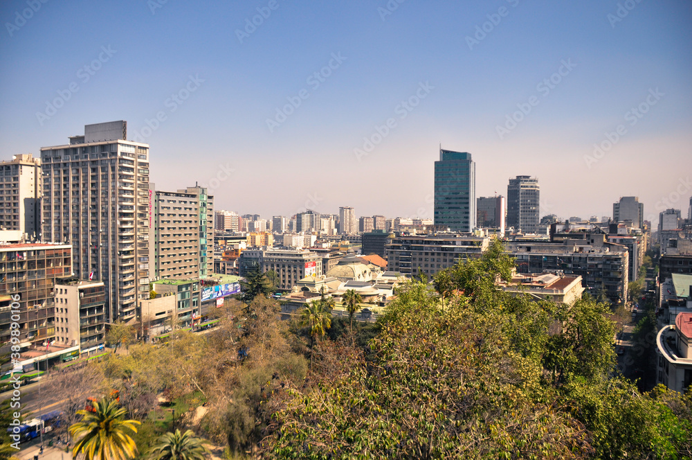 
Panoramic view of the city of Santiago in Chile