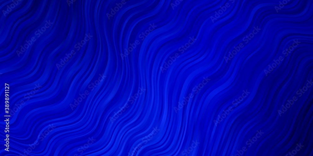 Dark BLUE vector background with curves. Dark BLUE vector background with curves.