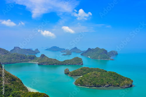 Breathtaking view of the many islands of the Ang Thong Marine Park