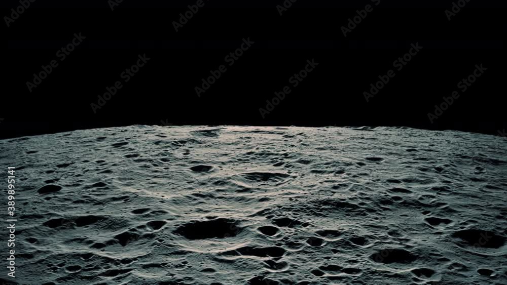 The sun setting as viewed from the surface of the moon.