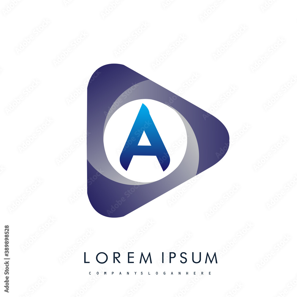 A letter logo in the triangle shape, font icon, Vector design template elements for your Business or company identity. A letter logo in the triangle shape, font icon, Vector design template elements for your Business or company identity.