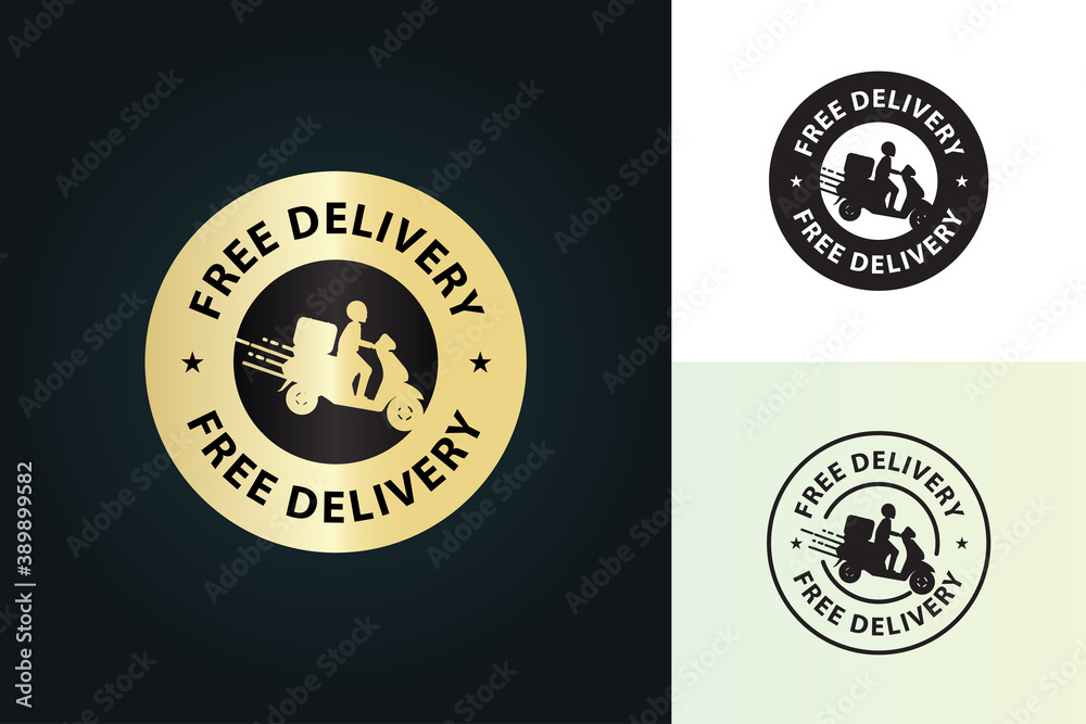 Delivery man riding a scooter ,free delivery vector illustration symbol, line art , fast delivery Delivery man riding a scooter ,free delivery vector illustration symbol, line art , fast delivery