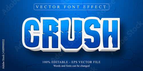 Crush text, cartoon style editable text effect