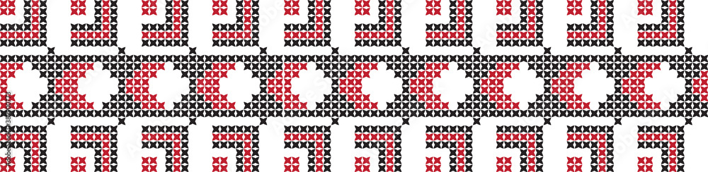 Fototapeta premium Abstract geometric pattern background with hexagonal and triangular texture. Black and white seamless pattern. Simple minimalistic pattern