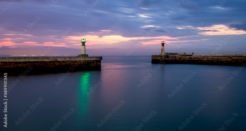 Close up view of the harbour entrance to Kalkbay harbour in Cape town in the Western Cape of South Africa