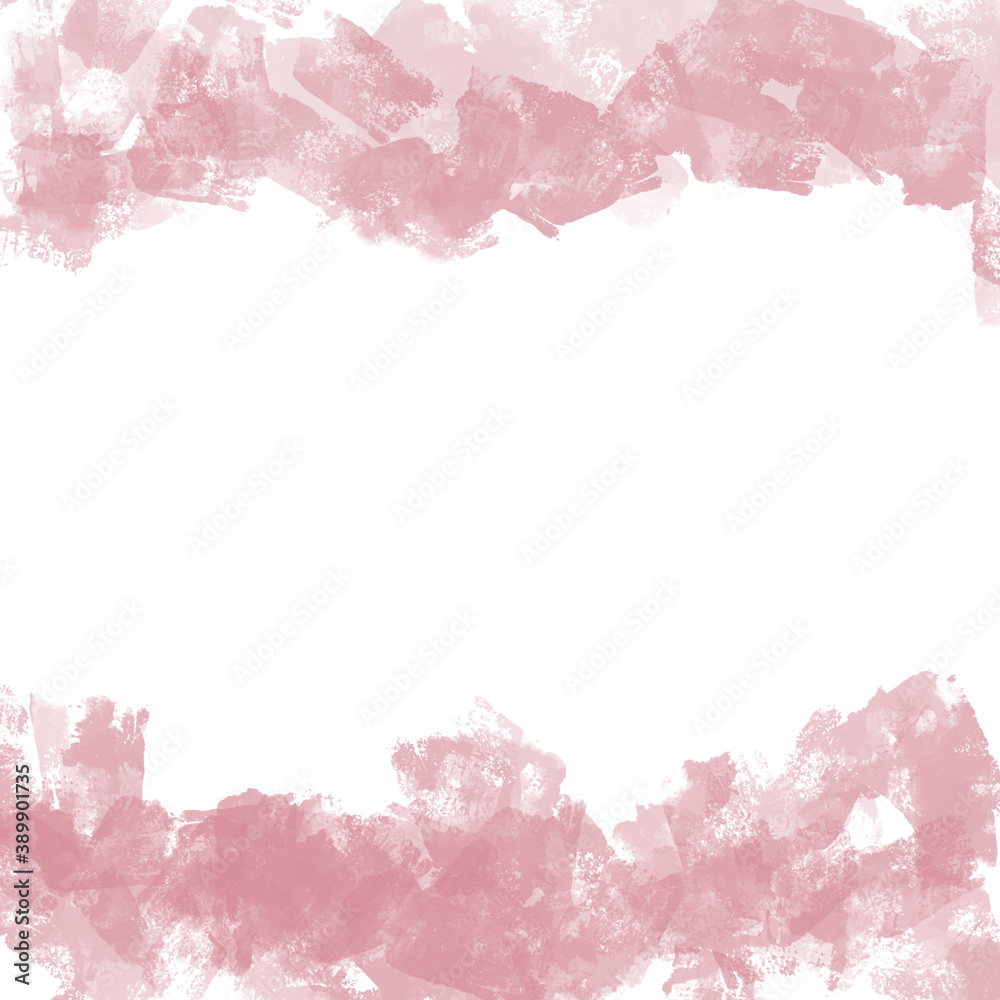 Abstract pink background border watercolor splash style for backdrop or valentine card decoration