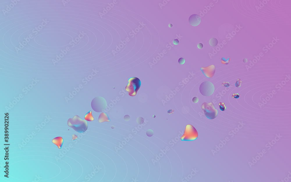Holographic Fluid Gradient Vector Blue Holographic Fluid Gradient Vector Blue