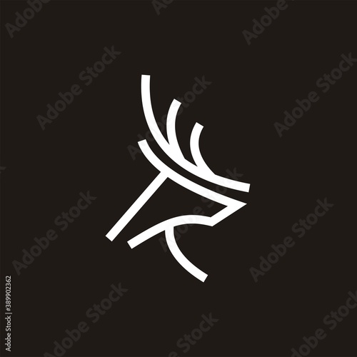 line deer head logo design Royalty Free Vector Image