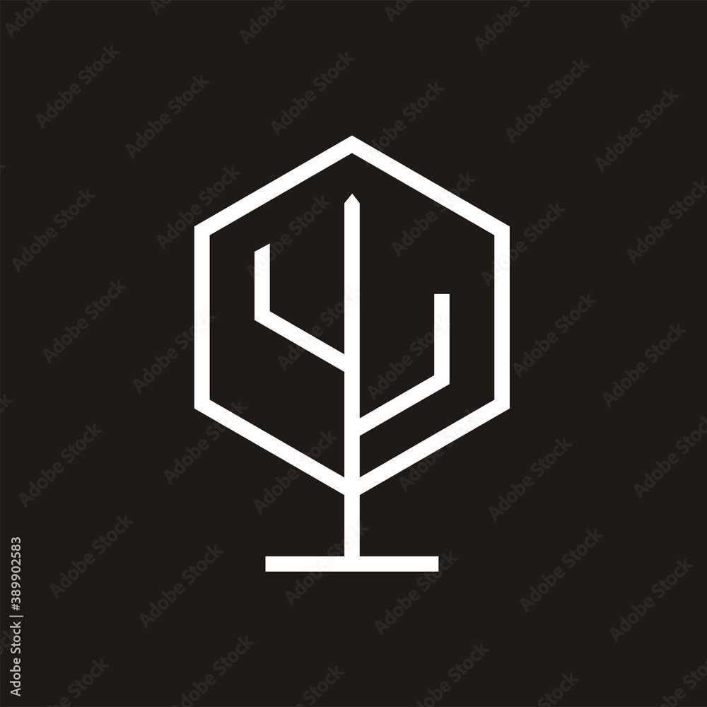 the concept of leaf combination with unique simple hexagon, creative the concept of leaf combination with unique simple hexagon, creative