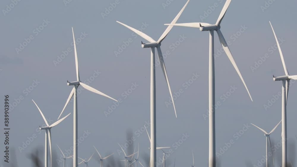 Wind turbines, Eco power and agricultural fields Wind turbines, Eco power and agricultural fields