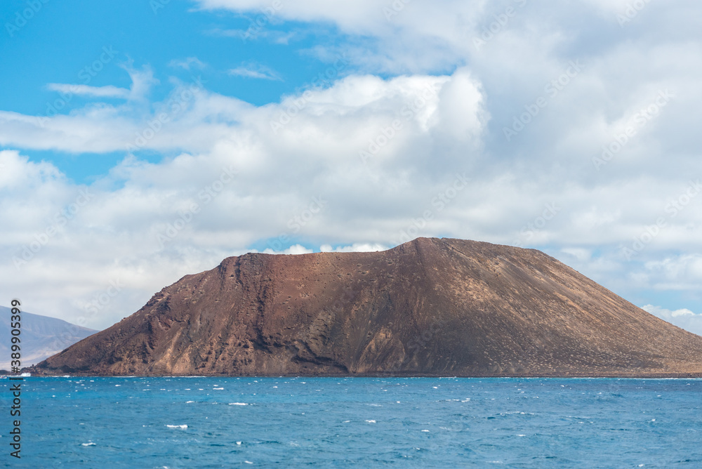 Sunny day in the Lobos Island in Fuerteventura on the Canary Islands in Spain