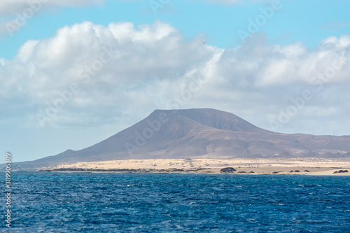 Sunny day in the Lobos Island in Fuerteventura on the Canary Islands in Spain