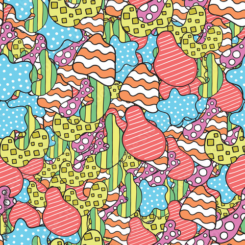 Vector abstract seamless pattern, texture background, colored shapes.