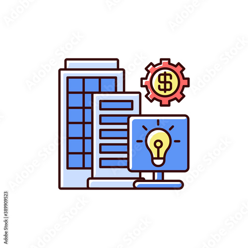 Silicon valley RGB color icon. High technology and innovation center. Information technology workers. High-tech companies. Innovators and manufacturers. Research parks. Isolated vector illustration